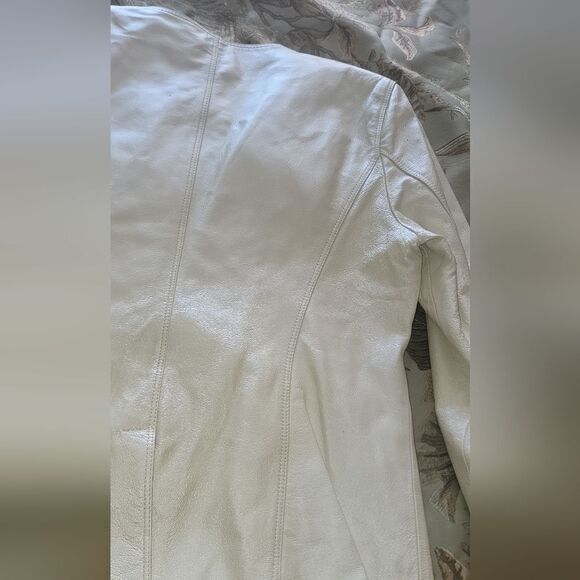 Terry Lewis Classic Luxuries cream leather jacket / blazer - Picture 15 of 16